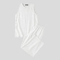INCERUN Men's Sets Solid Vintage Streetwear Loose Sleeveless Tank Tops Pants Two Piece Sets 2026 Summer Casual Men Matching Sets