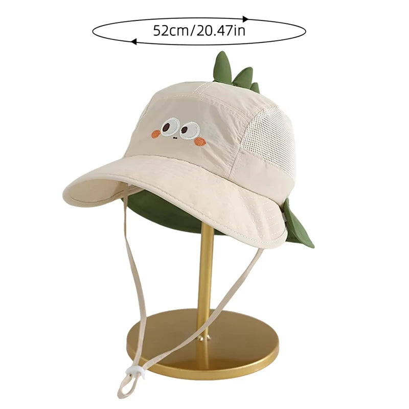 Cartoon Sunshade Baby Beach Hat Cute Bear Rabbit Ears Boys Girls Sun Visor Cap Summer Outdoor Breathable Mesh Panama Hats 2026