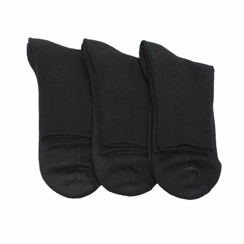 Men's Cotton Quarter Cushioned 3 Pair Pack Socks - Non-Binding Cuff is
