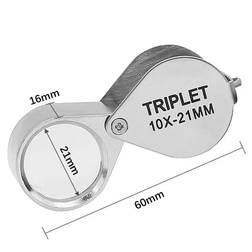10-30X gold/silver boxed portable blinds folding three piece jewelry/labels/reading eye tools reading magnifying glass