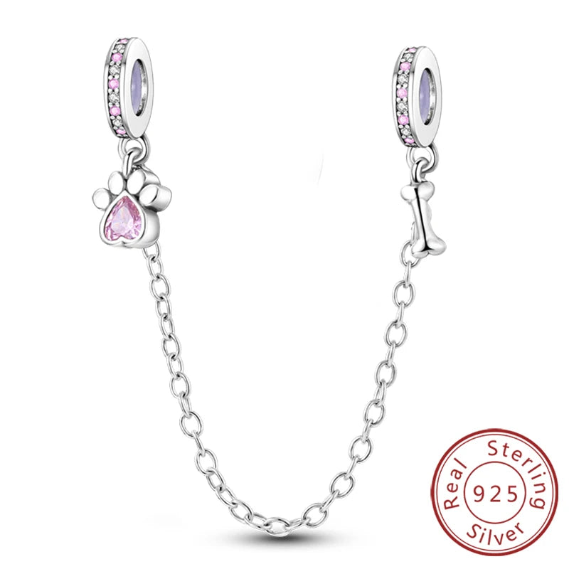 Silver Bow Charms 925 Sterling Silver Pink Heart-shaped Bow Pendants Charms Beads Fit Original S925 Bangle Bracelets DIY Jewelry