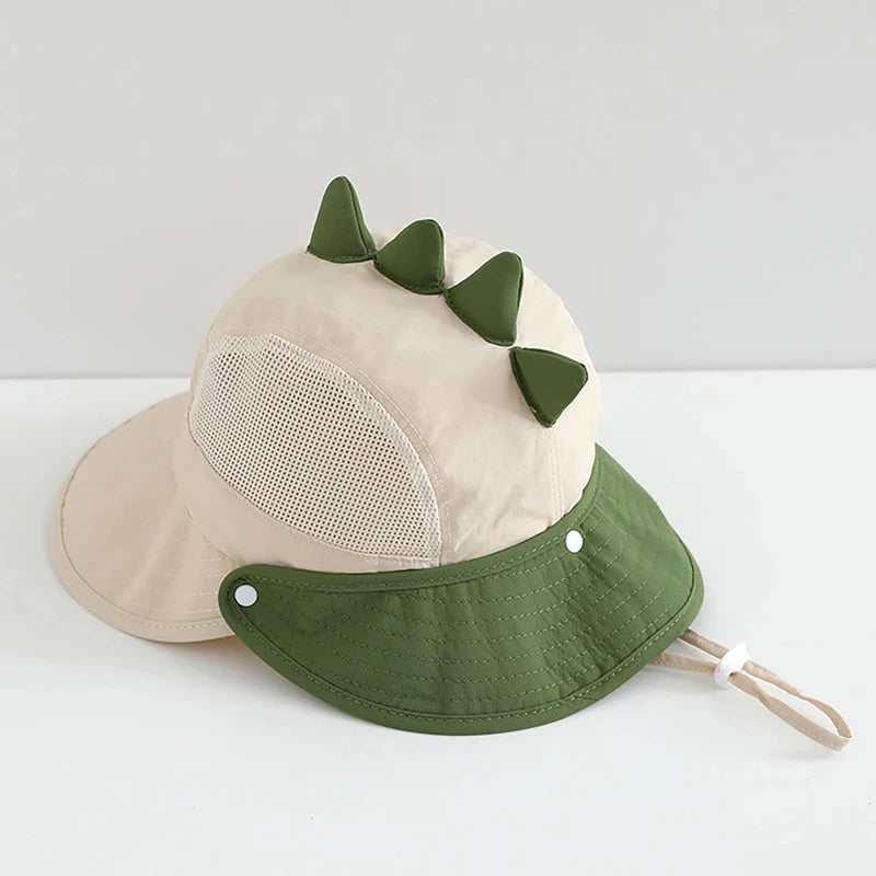 Cartoon Sunshade Baby Beach Hat Cute Bear Rabbit Ears Boys Girls Sun Visor Cap Summer Outdoor Breathable Mesh Panama Hats 2026