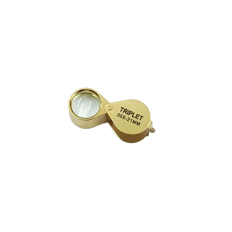 10-30X gold/silver boxed portable blinds folding three piece jewelry/labels/reading eye tools reading magnifying glass