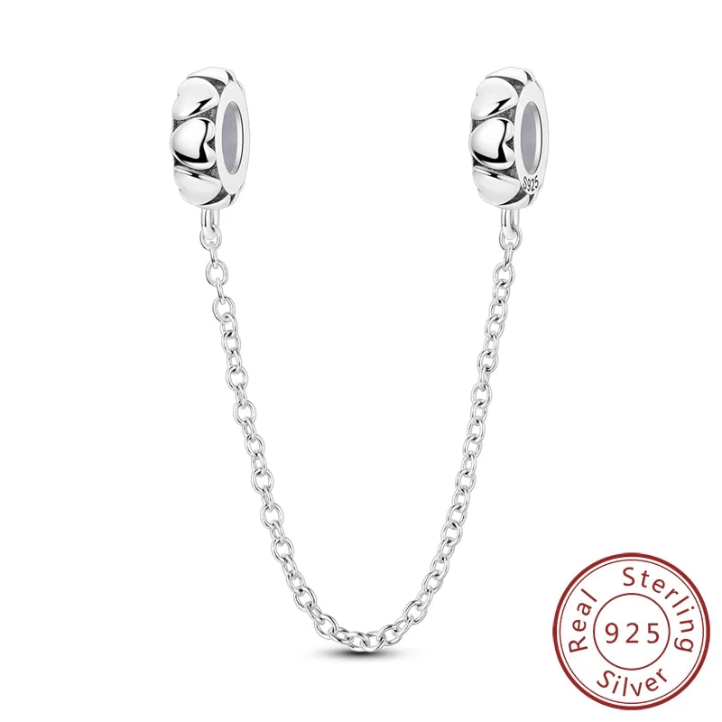 Silver Bow Charms 925 Sterling Silver Pink Heart-shaped Bow Pendants Charms Beads Fit Original S925 Bangle Bracelets DIY Jewelry
