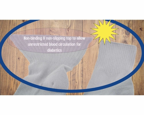 Men's Cotton Quarter Cushioned 3 Pair Pack Socks - Non-Binding Cuff is