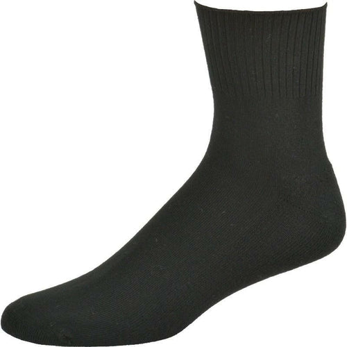Men's Cotton Quarter Cushioned 3 Pair Pack Socks - Non-Binding Cuff is