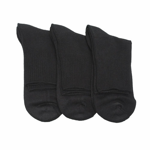 Men's Cotton Quarter Cushioned 3 Pair Pack Socks - Non-Binding Cuff is