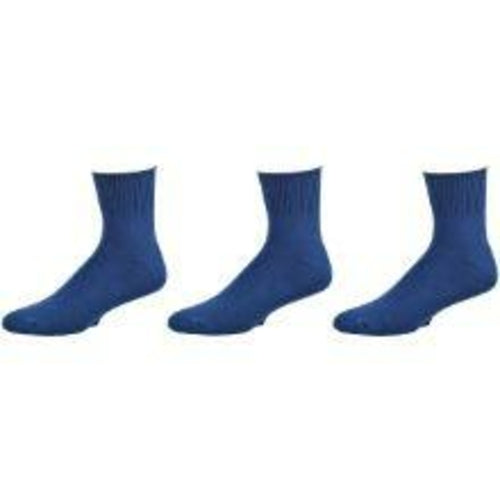 Men's Cotton Quarter Cushioned 3 Pair Pack Socks - Non-Binding Cuff is
