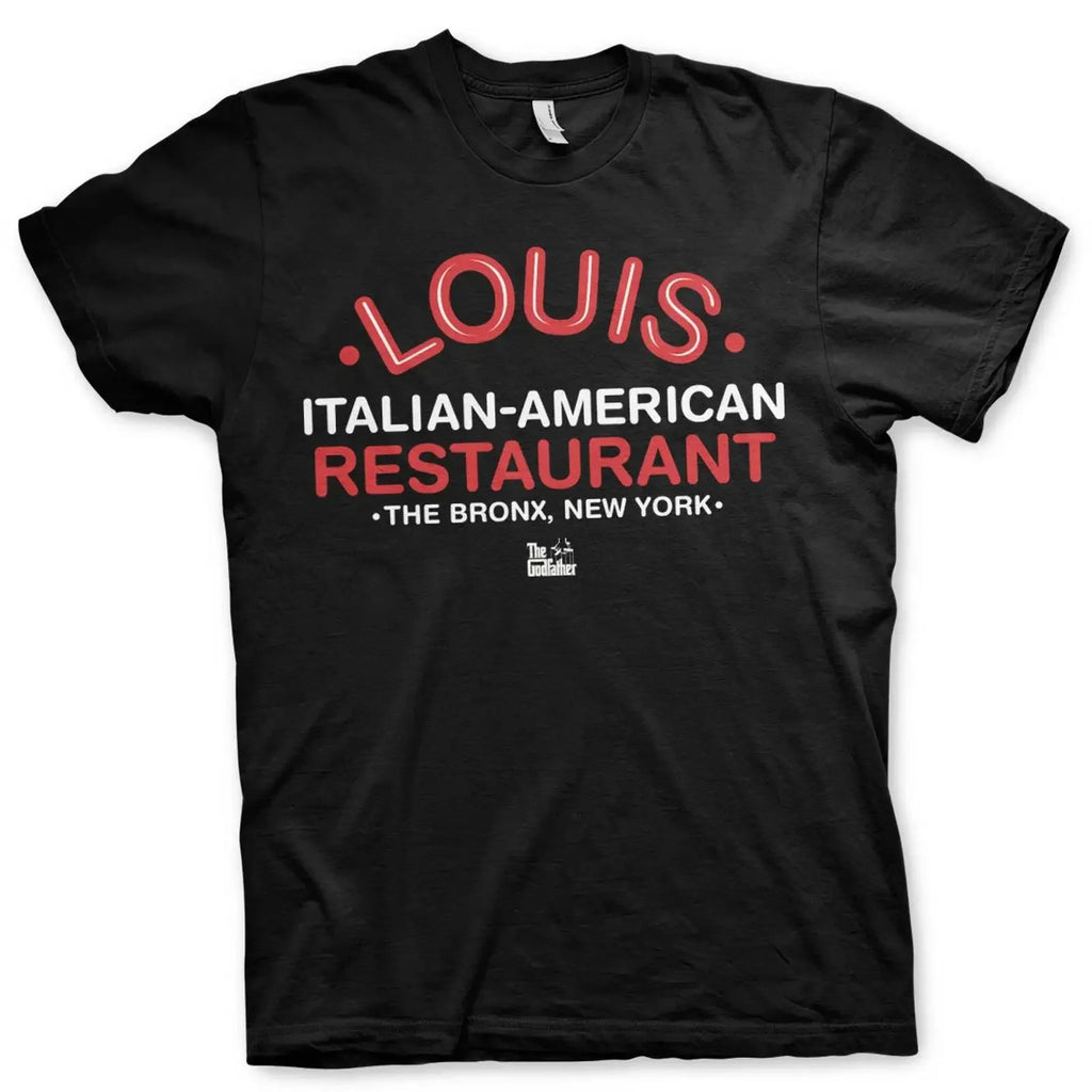 The Godfather Louis Italian Restaurant Bronx Der Pate Männer Men T Shirt vintage Washed Stretched graphic Casual fashion