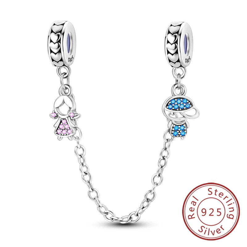 Silver Bow Charms 925 Sterling Silver Pink Heart-shaped Bow Pendants Charms Beads Fit Original S925 Bangle Bracelets DIY Jewelry