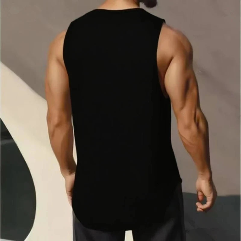 Men's  Graffiti Letter Print 2-Piece Tracksuit, Sleeveless Muscle Tank Top with Drawstring Shorts, Casual Urban Sportswear