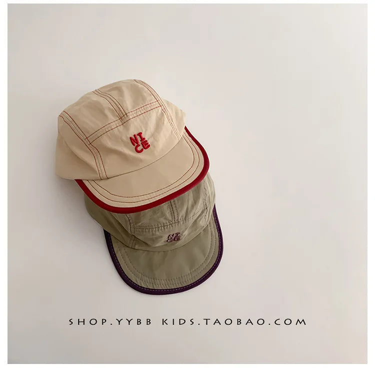Summer Quick Dry Hat for Baby Letter Embroidery Baseball Cap Kids Boy Girl Adjustable Sunscreen Thin Sport Hats