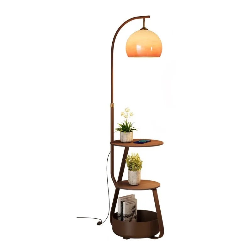 Floor lamp, antique bedroom bedside table, integrated grapefruit lamp, ambient coffee table next to the sofa in the living room